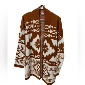 Bartolini Cardigan Sweater Size L Wool‎ and Acrylic Made in Italy, Aztec